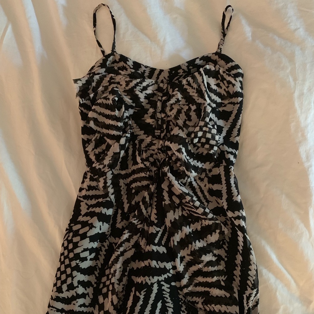 Black and white cocktail dress